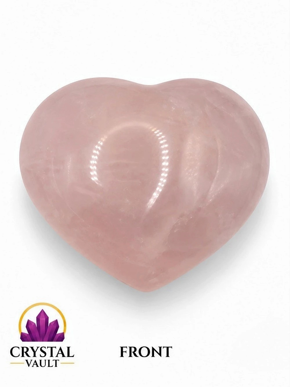 Crystal Vault Rose Quartz Heart | Polished Pink Crystal